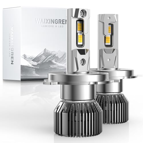 WAIXINGREN - Bombilla LED H4 mejorada, 36000LM más luminosa 6000 K, impermeable IP68 y sistema de refrigeración avanzado, 2 piezas (H4)