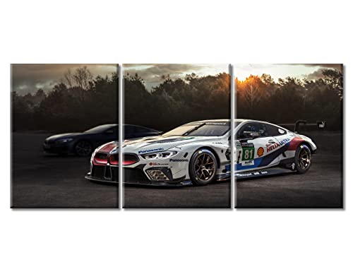 Black and White Pictures for Living Room White Racing Cars Wall Art Prints on Canvas Speed Sports Car Painting Modern Artwork Wall Decor for Mens Bedroom Office Bathroom Decor Ready to Hang 36