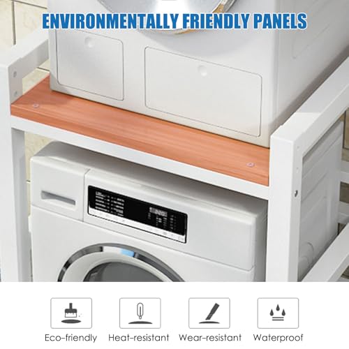 Romyqpipy Washer Dryer Stacking Kit Height Adjustable Over Washing Machine Shelving Unit Load Capacity 350 Kg Tumble Dryer Washing Machine Shelf for Laundry Bathroom Balcony Outdoor - Image 3
