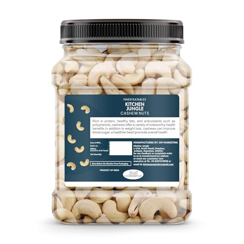 Image of kitchen Jungle Whole Cashew /Kaju Nuts 500 GM Pack | Whole Crunchy Cashew Nuts | Premium Kaju | Rich in Protein | Rich in Fibre | Dry Fruit | Festive Snacking