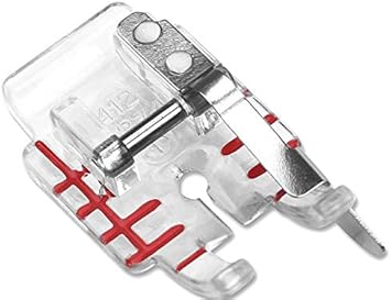 ZIGZAGSTORM 4129274-45 Snap On Clear Plastic 1/4" Quilting Presser Foot with Guide for Husqvarna Viking Sewing Machine - 4129274-45