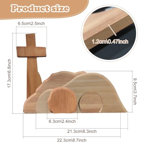 SPERMUOY Osterszene Holz Osterkrippe,Ostern Auferstehungsszene Auferstehung Holzdekoration,Jesus Krippe Szene Dekorationen,Hölzerne Osterszenen,Osterszenen Set für Ostern Tischschmuck Dekoration