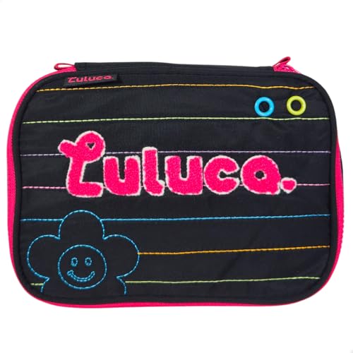 Estojo Box Soft Bordado Grande Luluca Escolar Ge (Preto)