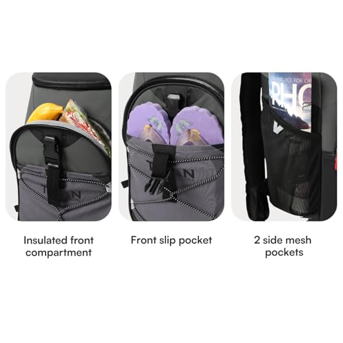 Image of Titan by Arctic Zone 24 Can Backpack Cooler, Leak Proof | Insulated soft sided bag with leak proof lining and adjustable straps, breathable mesh panels, for lunch, picnic, travel