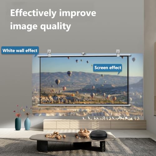 Pantalla de proyector 72 pulgadas 16:9 4K HD con soporte, pantalla portátil anti-arrugas, ángulo de visión de 170 grados, para escuela, cine en casa y oficina miniatura 6