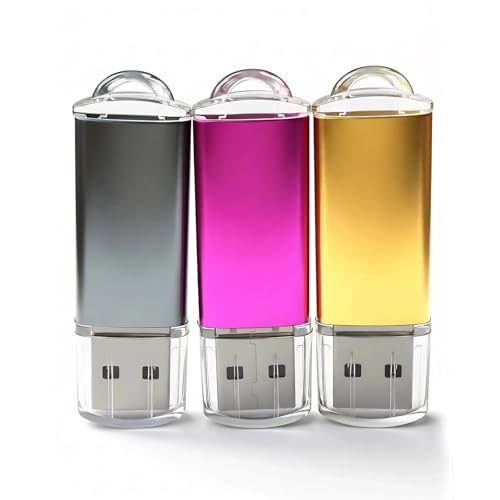Memoria USB de 4 GB, 3 unidades de 4 GB WISEORANGE de metal USB2.0, para PC, portátil, TV con luz LED (3 colores)