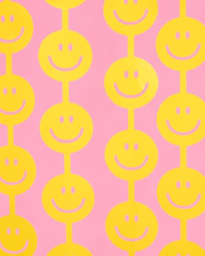 xo, Fetti Smiley Foil Curtain Party Decorations - Set of 2 | Happy Pastel Birthday Party Decorations, Cute Bachelorette Party, Baby Shower, Yellow