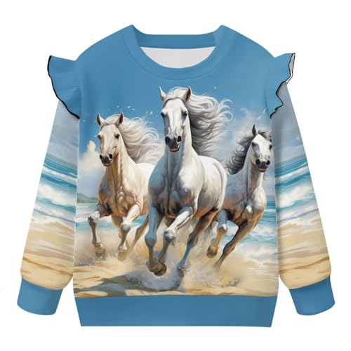 Xhuibop Toddler Girls Ruffle Long Sleeve Shirts SBack to School Clothes Fall Sweatshirts for Outdoor Play4