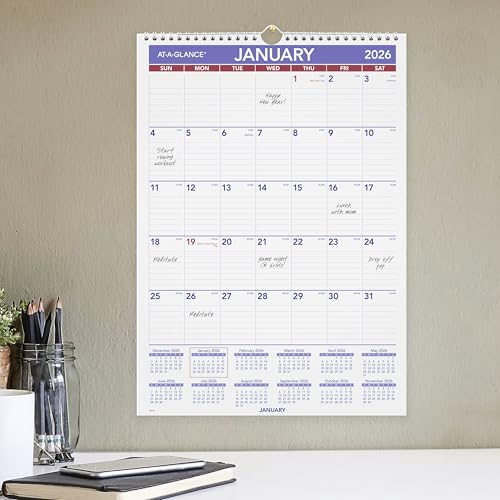 AT-A-GLANCE PM22826 Wandkalender 2026, 30,5 x 43,2 cm, mittelhoch