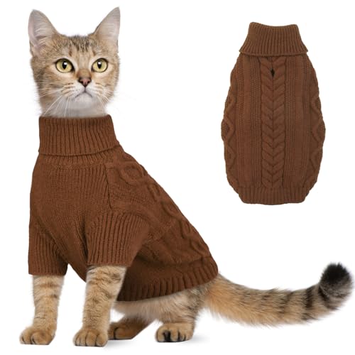 Hjumarayan Katzenpullover - Katzen Pullover Winter Hunde Pullover, Warm Hundepullover mit Geschirrloch, Schöner Katzenpulli mit Beinen, Pulli für...