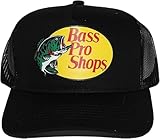 Authentic Bass Original Fishing Hunting Pro Mesh Back Trucker Hat - Men & Women Outdoor Activity & Travel Ultimate Accessory (US, Alpha, One Size, Black)