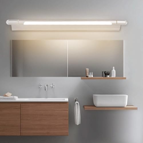 Lámpara de espejo para baño LED regulable de aluminio plata 50cm