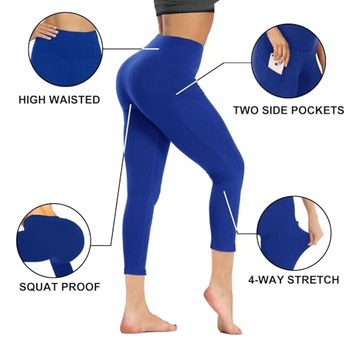 GAYHAY High Waist Yoga Pants with Pockets, Leggings for Women Tummy Control Compression Workout Leggings for Women