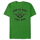 STAR WARS Men's The Empire Strikes Back Who Da Man Yoda T-Shirt - Kelly Green - Large