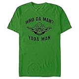 STAR WARS Men's The Empire Strikes Back Who Da Man Yoda T-Shirt - Kelly Green - 2X Large