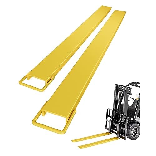 GarveeTech Pallet Fork Extensions, 84 in Forklift Extensions 5.5 in Width, Heavy Duty Steel Fork Extensions, Forklift Extensions for Forklift Truck,Ye