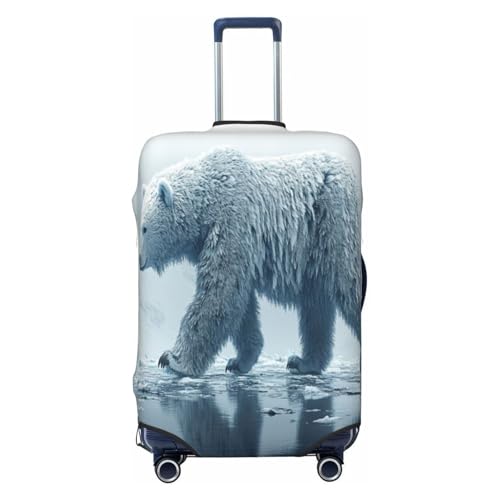 Polar Bears in Glaciers Durable Luggage Cover Suitcase Protector Anti-Scratch Luggage Cover Fits 18-32inch Luggage, Black, X-Large