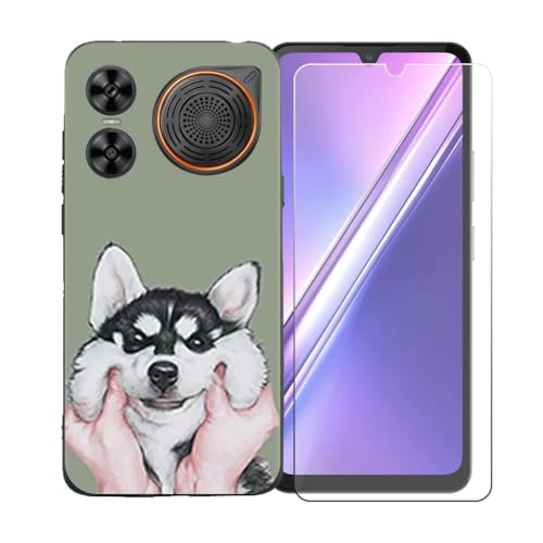LCEHTOGYE �K�p Doogee M30 +�����K���X�X�N���[���v���e�N�^�[�p�P�[�X�A�K�p Doogee M30 (6,88")�ƌ݊����̂���u���b�N�\�t�gTPU�V���R���Q���P�[�X�ی�J�o�[ LLM8