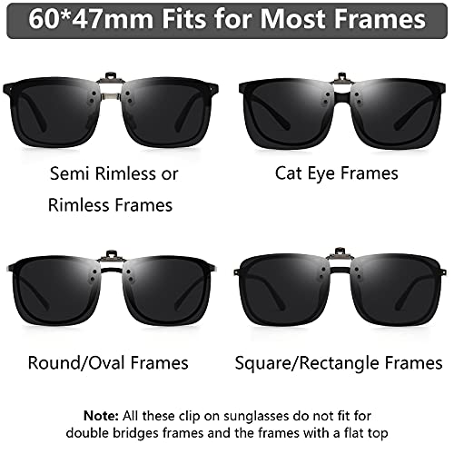 Image of CAXMAN Polarized Clip On Sunglasses Over Prescription Glasses for Men Women UV Protection