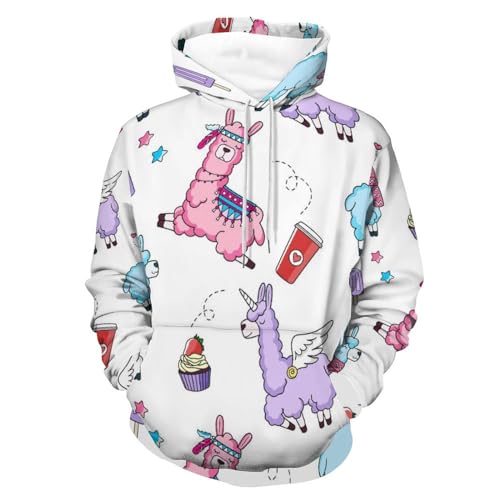 Hoodie alpaga rose UMENG unisexe taille S pour homme et femme