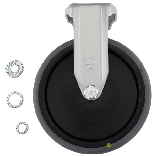 Roulette fixe D125 roue PP noir type I/B pour meuble et manutention