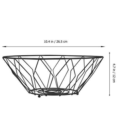 Besportble Vegetable Tray Metal Wire Fruit Bowl Vegetables Storage Basket Snack Dish Serving Tray For Kitchen Countertop Desktop Black Black Home Decor #TOP1