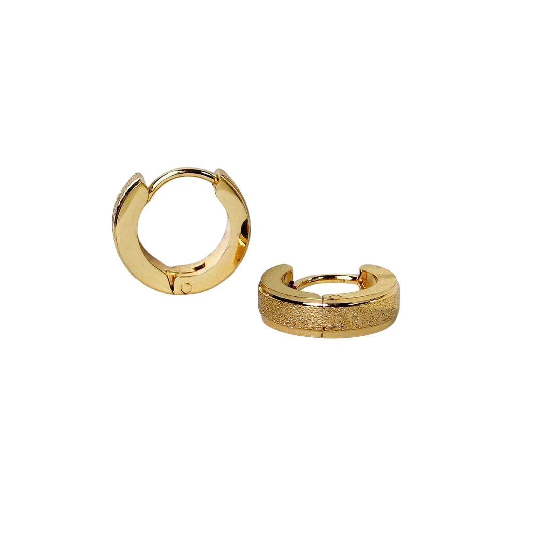 Gold Finish Huggie Hoop Earrings for Men & Women | Minimal Round Earrings-image-13