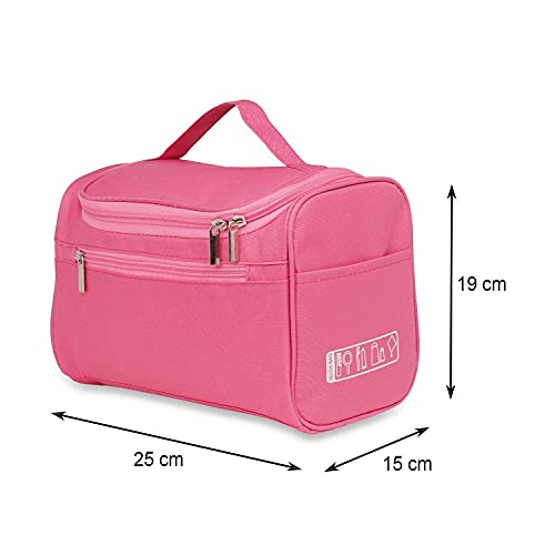 Yixty-Portable-Hanging-Travel-Toiletry-Bag-Waterproof-Dopp-Kit-for-Shaving-Makeup-Accessories-Women-Cosmetic-Organizer-with-Large-Capacity-for-Gym-Camping-Pink-Cosmetic-Pouch