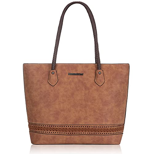 Image of Montana West Woven Tote Bags for Women Purses and Handbags with Back Zipper Pocket