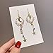 Asymmetrical Star Moon Tassel Drop Dangle Earrings for Women Dainty Long Lucky Star Crescent Planet Chain Tassel Earrings (Gold:C)