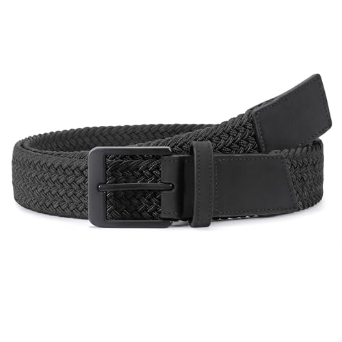 Image of SANSTHS Stretch Braided Golf Belt Breathable No Hole Elastic Woven Belt for Men Women, Ideal Belt for Golf Travel Daily Wear