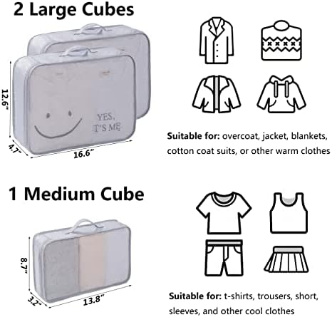 TianZong 7-piece Set Packing Cubes, Travel Bags for Luggage , Packing Organizers with Shoe Bag (Grey) 4 TianZong 7-piece Set Packing Cubes, Travel Bags for Luggage , Packing Organizers with Shoe Bag (Grey)