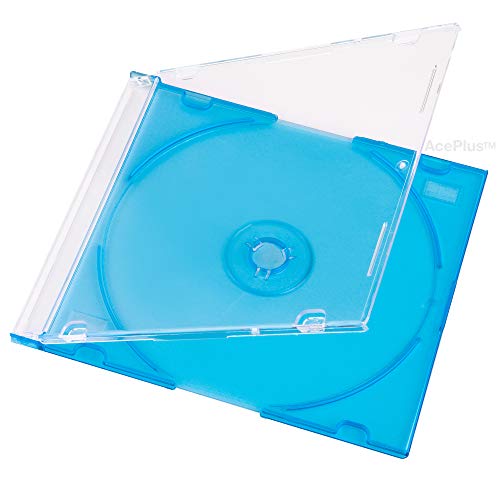 Aceplus Ultra-Slim Single Disc Cd Jewel Cases In 5Mm Slimline Thickness In Blue (25-Pack) #TOP2