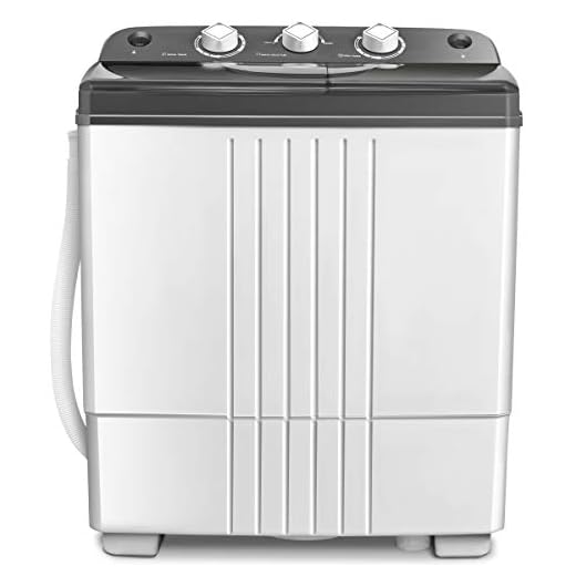 COSTWAY Washing Machine, Twin Tub 20Lbs Capacity, Washer(12Lbs) and Spinner(8Lbs), Portable Compact Laundry Machines Durable Design Energy Saving, Rotary Controller and Washer Spin Dryer(Grey + White)