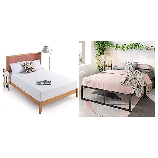 Zinus 10 Inch Gel-Infused Green Tea Memory Foam Mattress, Full & Lorelei 14 Inch Platforma Bed Frame/Mattress Foundation/No Box Spring Needed/Steel Slat Support, Full