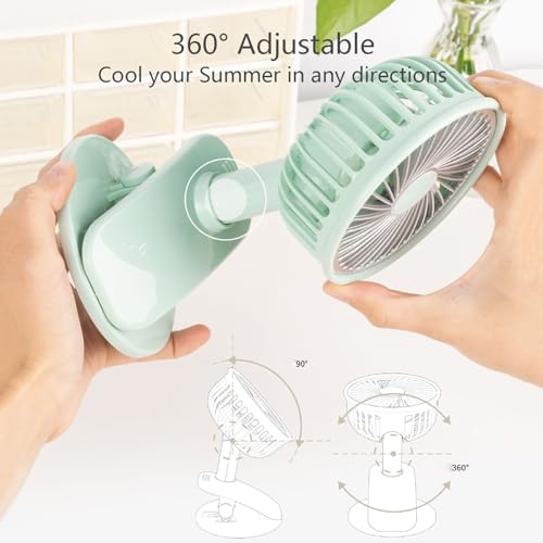 Circulateur d'air 3 vitesses avec pince et veilleuse rechargeable