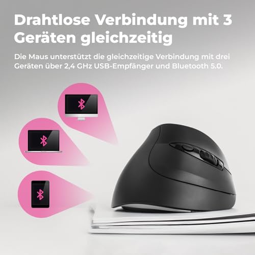 Ratón ergonómico vertical para evitar la tensión muscular con sensor de 4000 DPI 7