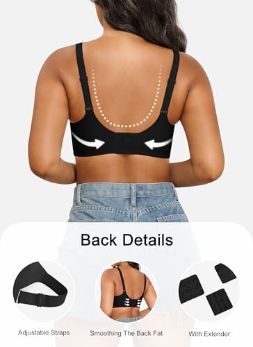 Image of Xcutting Bra for Women Wireless No Underwire Seamless Full Coverage Deep V Bralettes Everyday Comfortable Soft