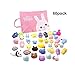 Siwo 60pcs Mochi Squishy Toys,Assorted Animal Squishies and Storage Bag,Stress Relief Toy and Best Gift for Kids