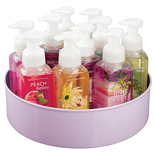 mDesign Plastic Spinning Lazy Susan Turntable Storage Tray - Rotating Organizer for Bathroom