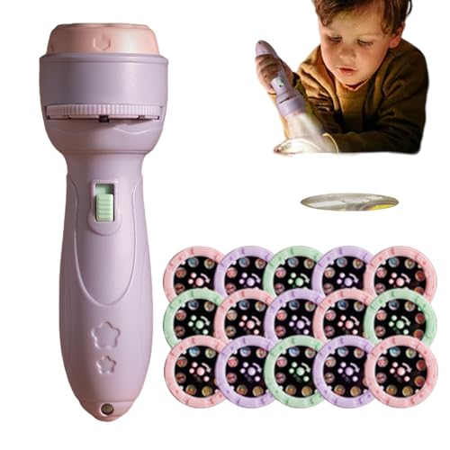子供向けのプロジェクター懐中電灯 - 120のパターンを備えた懐中電灯プロジェクター、細かい運動能力を促進するための教育玩具漫画の懐中電灯、幼児向けの特別なプロジェクターおもちゃ| ta