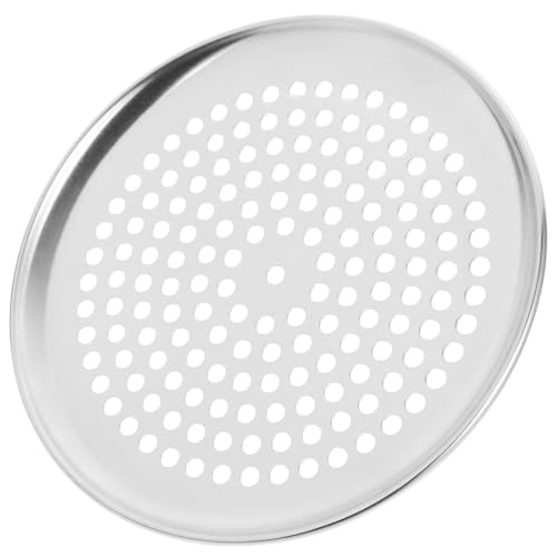 VINTORKY Perforated Pizza pan Stainless Steel Baking pan Stainless Steel Pizza pan Non Stick Frying Pans Stainless Steel Skillet Household Baking Tray Non- Stick Pizza Pan Round Baking Tray 23x23cm