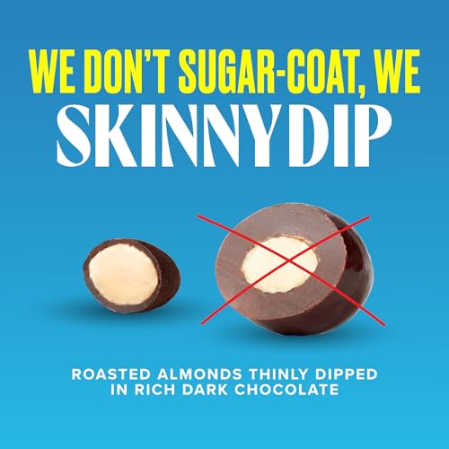 Image of SkinnyDipped Dark Chocolate Cocoa Almonds, 1.2oz Bags | 15 Pack | Crunchy Whole Almonds Thinly Dipped in Chocolate | Gluten Free | Plant Protein Snack Packs