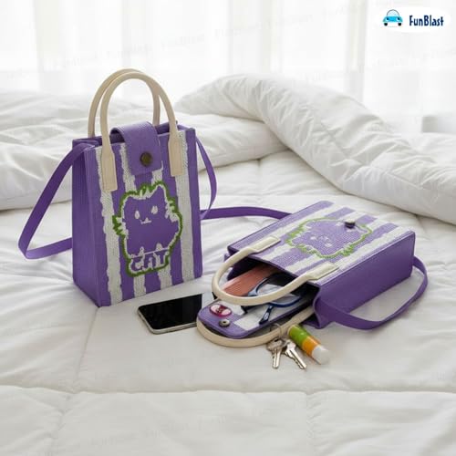 Image of FunBlast Crossbody Mobile Sling Bag for Women - Stylish Phone Pouch with Strap & Silicone Handle, Keychain, Coin, Cosmetics Purse, Cute Utility Bag for Girls & Women