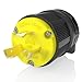 Journeyman-Pro NEMA L6-30P 30 Amp, 250 Volt, 2P, 3W, Locking Male Plug Connector, HJP-2621 Black Yellow Industrial Grade, Grounding 7500 Watts Generator (L6-30P Male Plug)