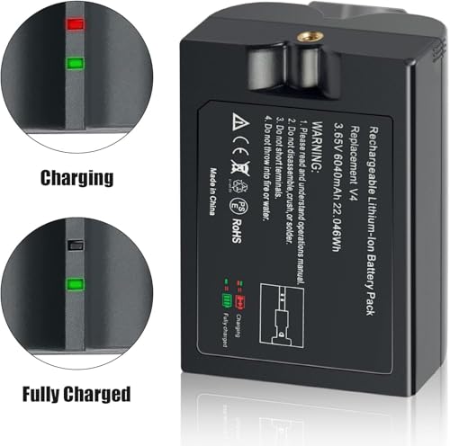 Ersatzakku für Ring Video Doorbell 2/3/3Plus/4 mit Ladestation, V4 Ersatzakku Kompatibel mit Stick Up Cam Akku (2nd& 3nd Gen), Spotlight Cam und Peephole Cam 2 Pack（3.65V 6040mAh）