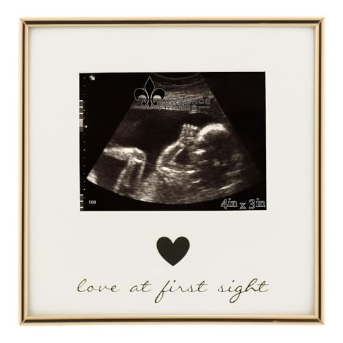 5x3 Sonogram - Ultrasound Gold Metla Picture Frame - Love at First Sight Design