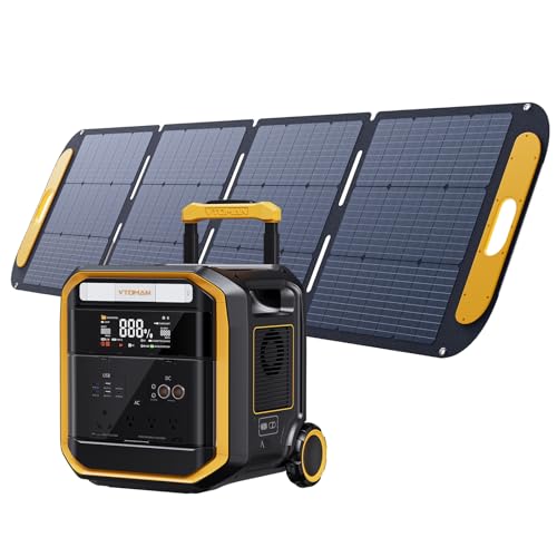 Image of VTOMAN FlashSpeed Pro 3600 Portable Power Station, 3096Wh LFP Battery Solar Generator with 200W Solar Panel, 2Hr Fast AC Charge, 23% Efficient, UPS Home Backup with Wheels, for Outdoor RV Emergency