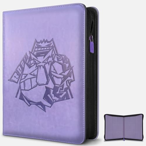 Ravaver Card Binder 9 Pocket 360 Trading Cards Label Slot Purple
