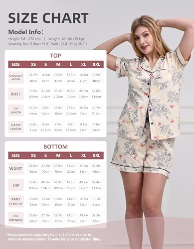 Image of NAP BOUND 100% Cotton Pajamas for Women Sets 2 Pieces Pjs Button short sleeves with Pockets Soft Sleepwear Loungewear XS-XXL